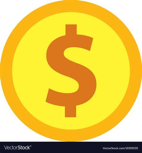 Coin Dollar Money Icon Royalty Free Vector Image