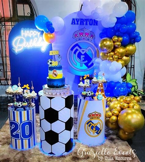 Decoración Real Madrid Fiestas De Cumpleaños De Fútbol Decoración De