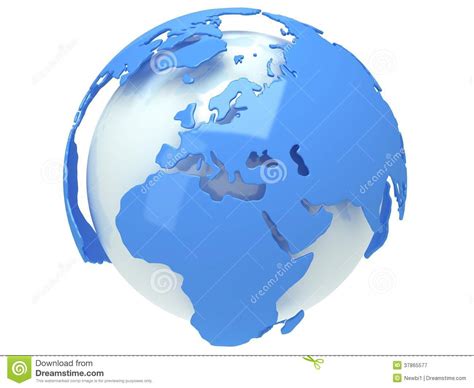 Earth Planet Globe 3d Render Europe View Stock Illustration