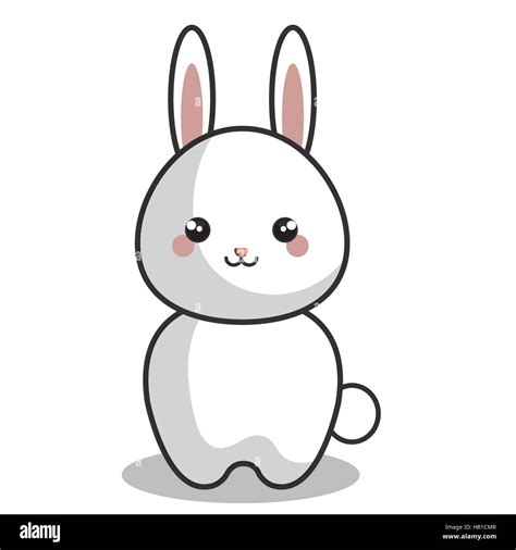 Cute Rabbit Kawaii Style Stock Vector Image And Art Alamy