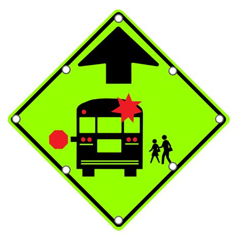 Led School Bus Stop Ahead Sign Dornbos Sign And Safety Inc