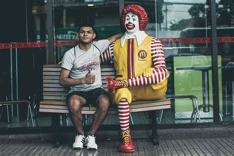 HD Wallpaper Man Sitting Beside McDonald Statue Man Sitting Beside