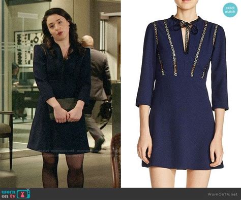 Marissas Navy ‘amour Trim Dress On The Good Fight Outfit Details