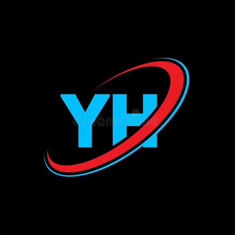 Yh Y H Letter Logo Design Initial Letter Yh Linked Circle Uppercase Monogram Logo Red And Blue