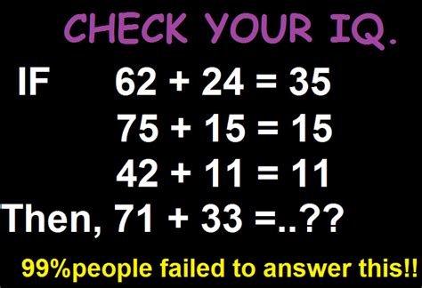 Test Your Iq Brain Teasers Brain Teasers With Answers Math