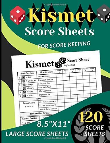 Kismet Score Sheets 120 Large Score Sheets For Scorekeeping Score