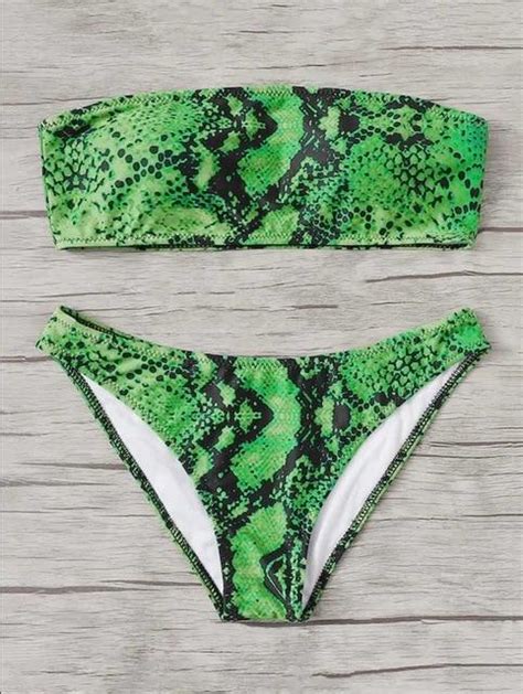 Quinn Bikini Set Lizard Green Bikinis Bikini Set Snake Print
