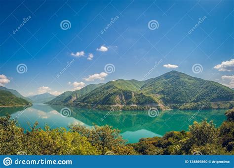 Beautiful Landscape Mountain Lake With Turquoise Water Stock Photo