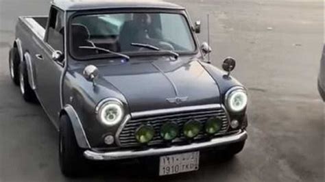 Mini Cooper 6 Wheeled Pickup Truck Conversion Is Adorably Bonkers