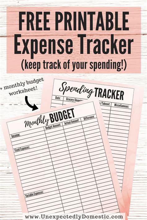 Printable Spending Log Free Expense Tracker Template Spending