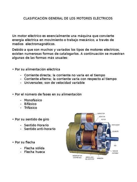 Clasificación General De Los Motores Eléctricos