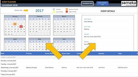 Gpetrium's excel 2021 calendar templates (excel calendar) is a free excel tool that facilitates the use of calendars for businesses, consultants, freelancers, and individuals. Dynamic Event Calendar - Excel Template - YouTube