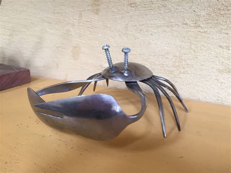 Cutlery Crab Silverware Art Recycled Metal Art Metal Art Projects