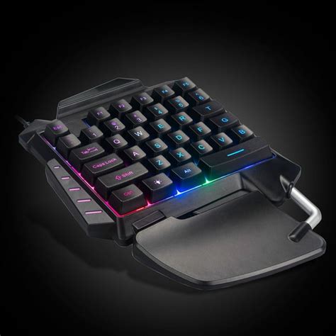 Gaming Ergonomic One Handed Keyboard Left Hand Keypad Led Rgb Backlight