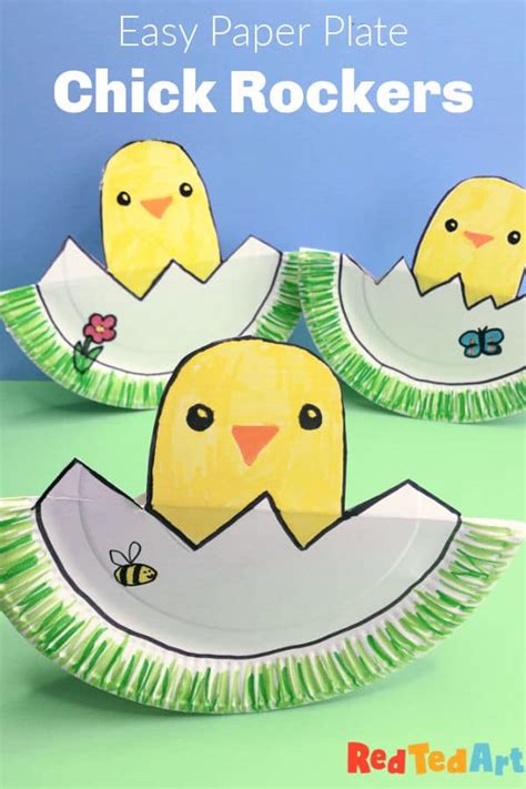 Rocking Paper Plate Chick And Egg Craft For Preschoolers Red Ted Art