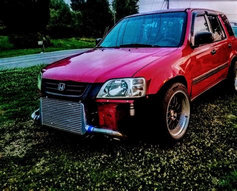 Crv Turbo Boosted Boost Awd B20 5spd Lowered Stanced Red Fast Honda
