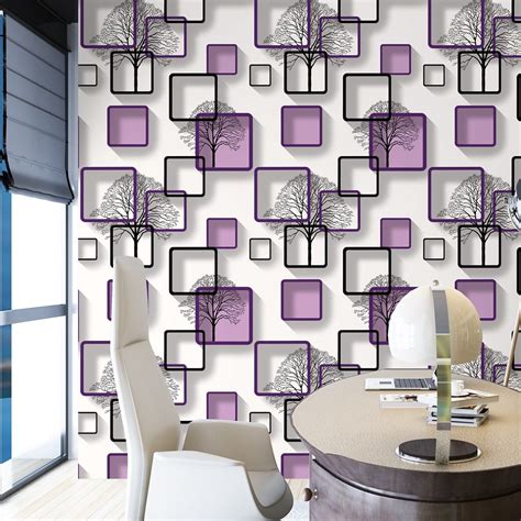 Modern 3d Squares Pattern Wallpaper For Living Room