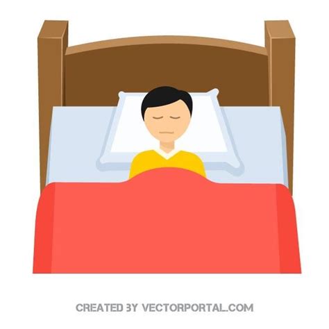 Man Sleeping In A Bed Vector Illustration Bed Vector Vector