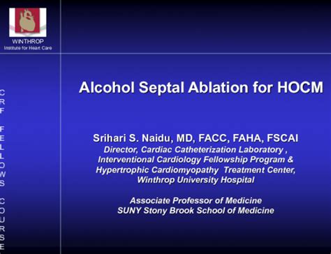 Hypertrophic Cardiomyopathy And Alcohol Septal Ablation