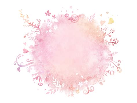 Hand Painted Watercolor Print Pink Circle Background Flower Logo