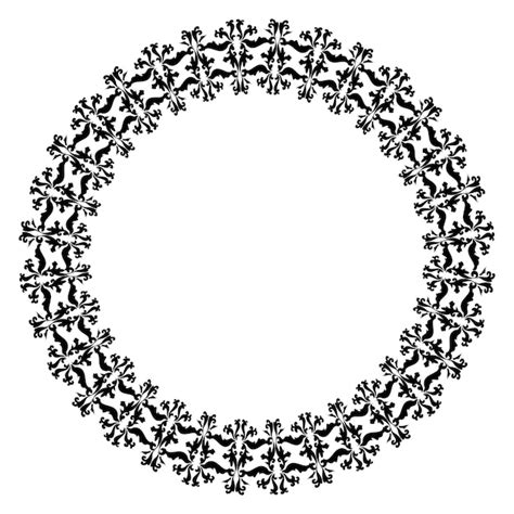 Ornamento Antiguo Circular Marco Bordes Ovalados Decoración Elegante En