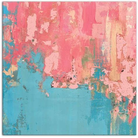 Wrought Studio Pink And Blue Abstract Graphic Art Print On Canvas