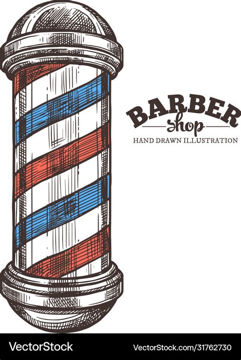 Barbershop Hand Drawn Pole Royalty Free Vector Image