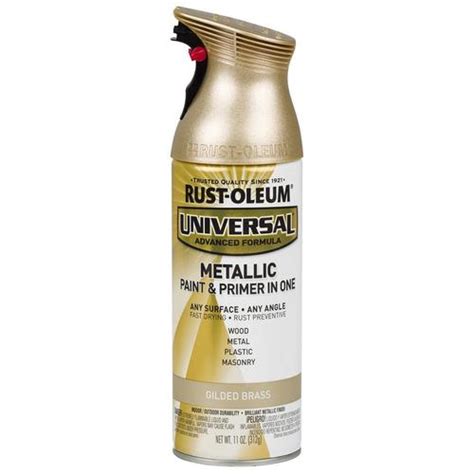 Rust Oleum Universal Gloss Gilded Brass Metallic Spray Paint And Primer