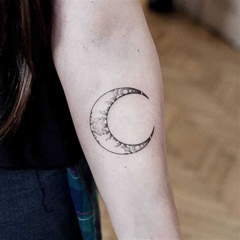 Crescent Moon Tattoo On The Left Forearm By Dogma Noir Tatuajes De