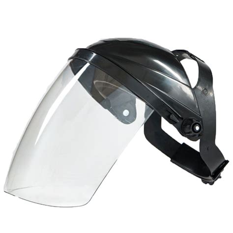 Face Shield Helmet Mask Clear Polycarbonate Visor Safety Grinding Black Facility Maintenance