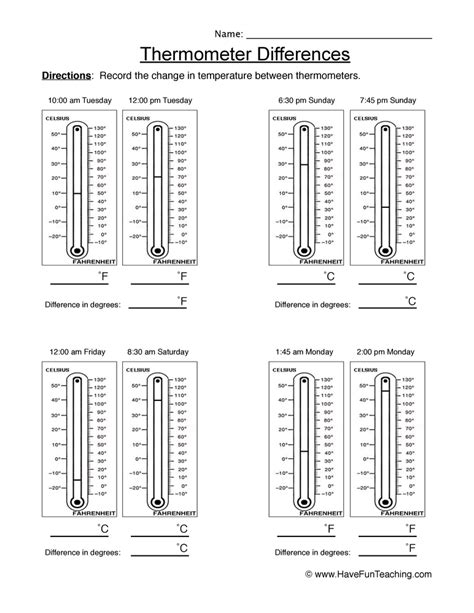 Read A Thermometer Worksheet By Teach Simple