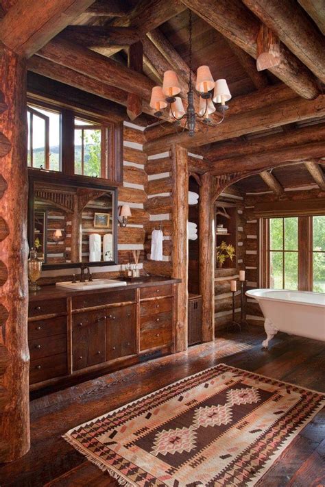 Beautiful Log Home Bathrooms Cabin Bathrooms Rustic