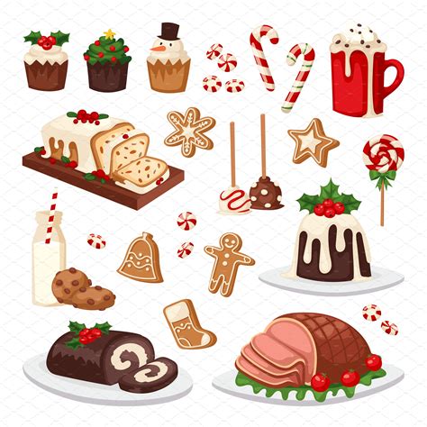 Vector Traditional Christmas Food ~ Illustrations ~ Creative Market