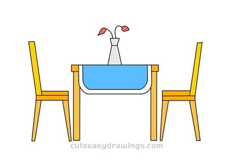 Drawing, painting, animating, 3d modeling or all of them. How to Draw a Dining Table and Chairs Step by Step for ...