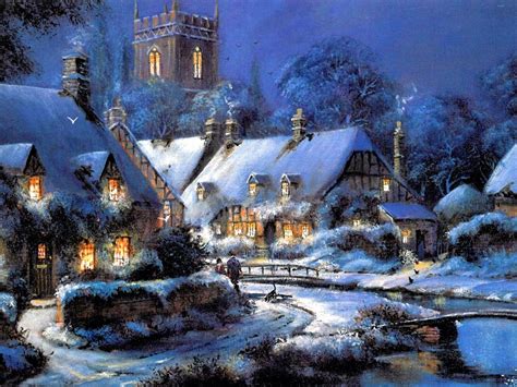 Snowy Village Wallpapers Wallpaper Cave