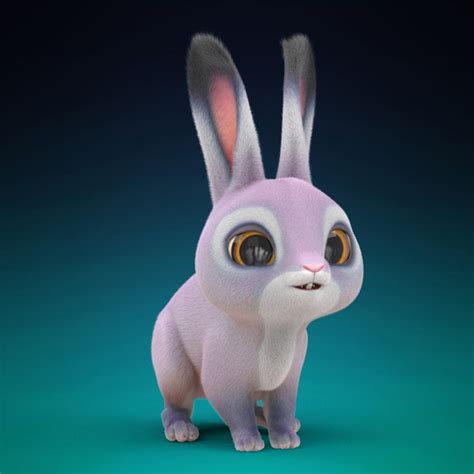 3d Max Cute Cartoon Rabbit Fur Rabbit Cartoon Cute Cartoon Animated