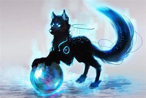 Mystic Wolf Galaxy Wolf Blue And Black Anime Wolf Anime Wolf