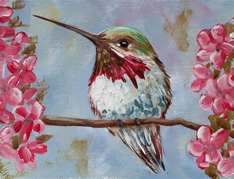 Bird Painting Acrylic Hummingbird Painting Hummingbird Tattoo Flower