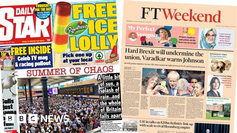 Newspaper Headlines Pathetic Travel Chaos And Johnson Warned By Irish Pm