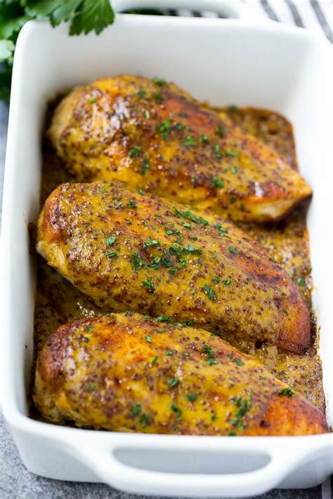 Chicken smothered in a rich and creamy cheese sauce with a hint of mustard then baked until bubbling and golden this dish is a real winter warmer! Honey Mustard Chicken - Dinner at the Zoo