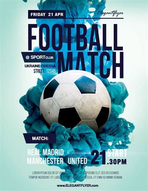 Soccer Match Free Sport Flyer Template Download Flyer Designs