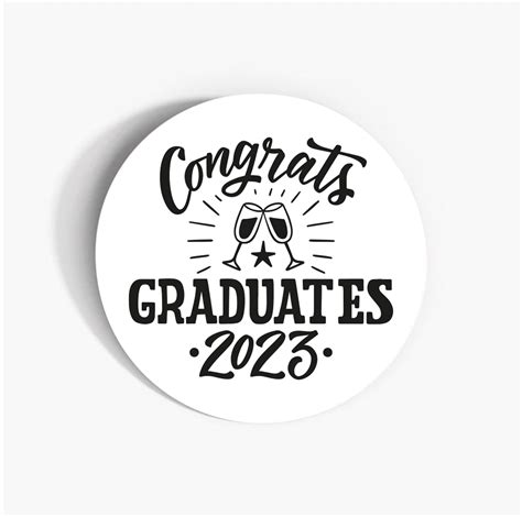 Congrats Graduates 2023 Graduation Labels 37mm Design Kraft Etsy