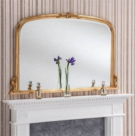 Antique French Style Gold Overmantle Mirror Homesdirect365