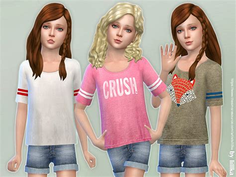 Casual Tee For Girls By Lillka At Tsr Sims 4 Updates