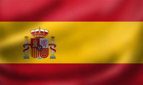 Bandera Nacional De España Representación 3d Ondeando Bandera Ondeando