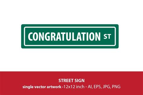 Congratulation Street Sign Single Vector Artwork