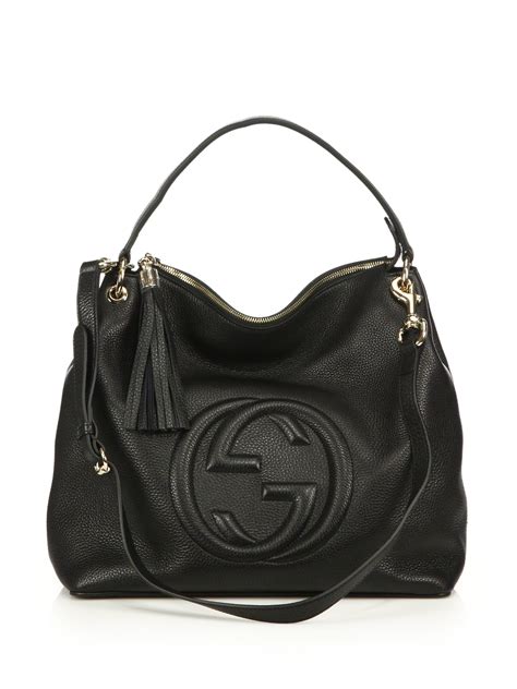 Gucci Cotton Soho Large Hobo Bag In Black Brown Lyst
