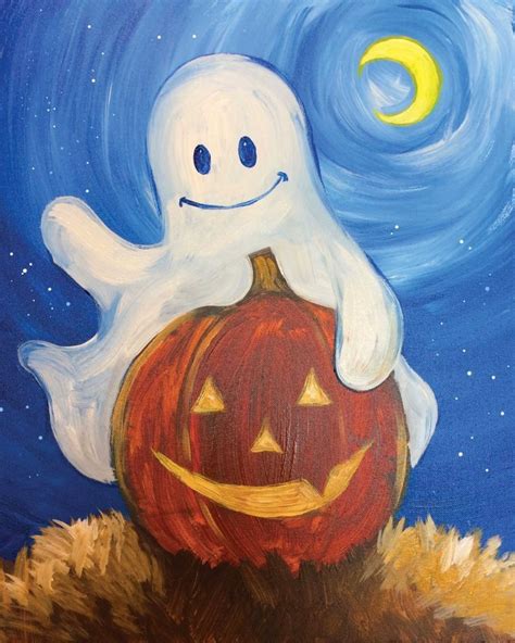 Pumpkin Canvas Painting Ideas For Beginners Halloween Canvas