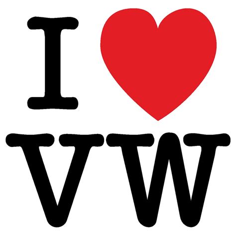 I Love Vw Sticker Dubberware Stickers T Shirts Club Branding