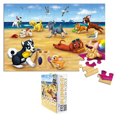48 Pieces Puppy Dogs Jumbo Floor Puzzles For Kids 3 6 Toddler Large